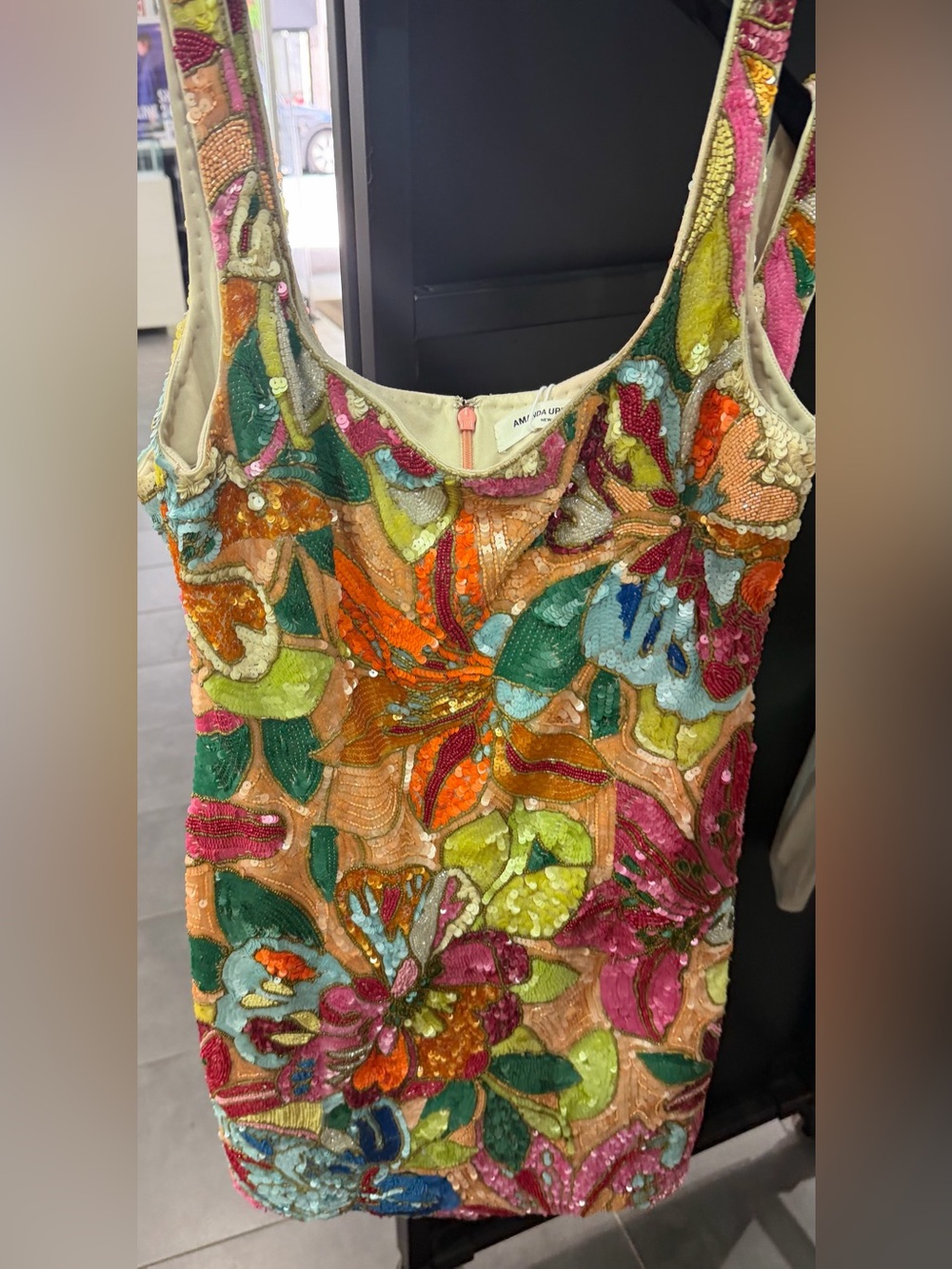 Amanda Uprichard Augustine Floral Beaded Mini Dress NWT - Picture 5 of 12